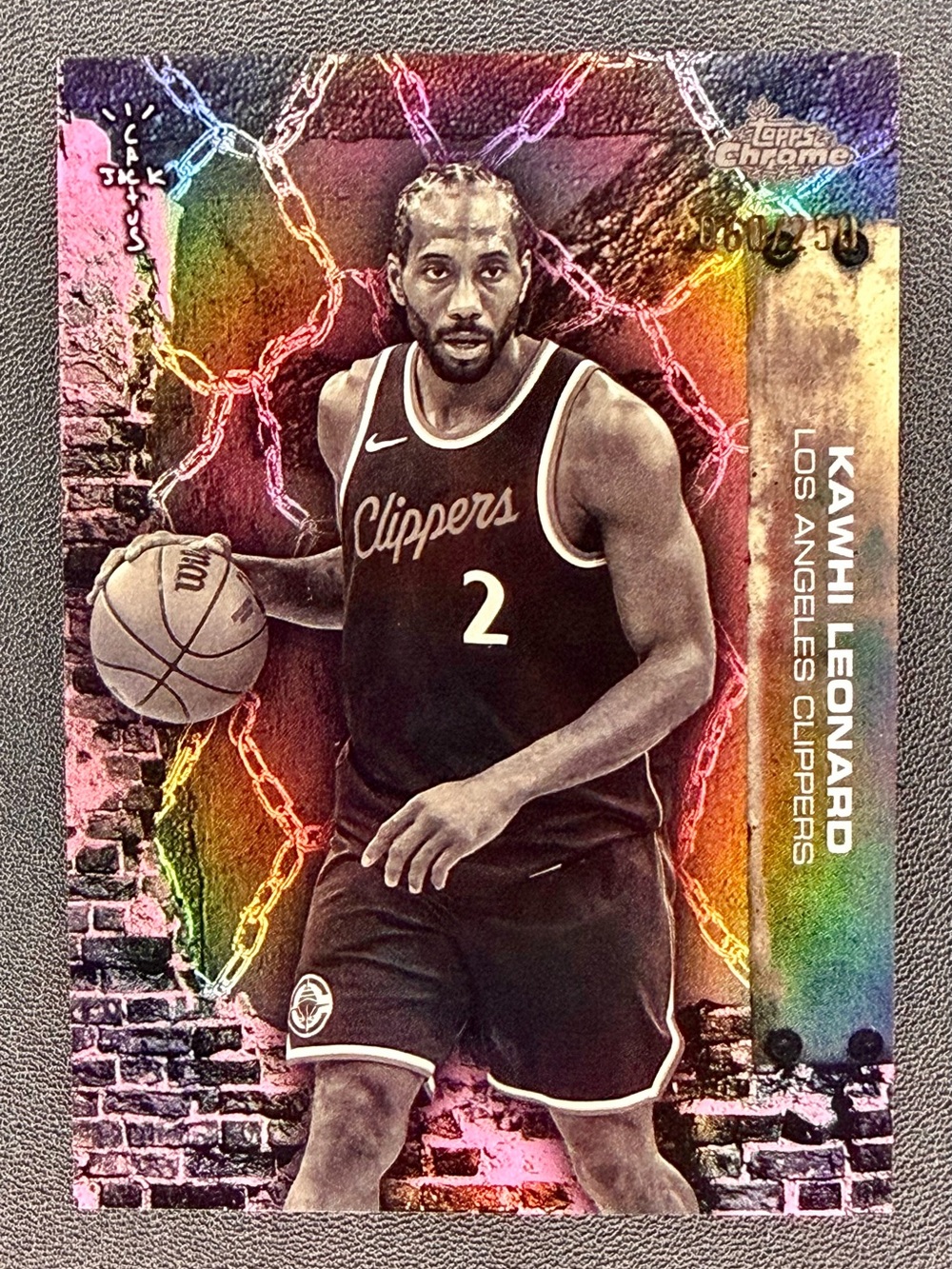 2025-26 Topps Chrome Cactus Jack Pink Holo Refractor /250 Kawhi Leonard #44
